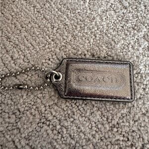 Coach Poppy Silver Metallic Keychain/Hang Tag